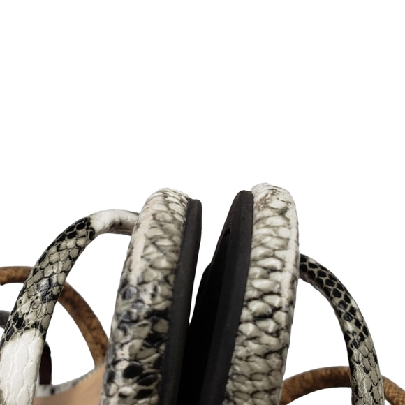 C Comfort | Brown Gray Vegan Leather Snake Print Slip On Block Heels Women's 10 - Picture 11 of 13